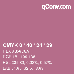 颜色代码: CMYK 0 / 40 / 24 / 29 | qconv.com