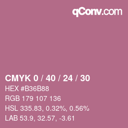 Código de color: CMYK 0 / 40 / 24 / 30 | qconv.com
