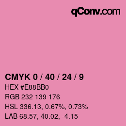 カラーコード: CMYK 0 / 40 / 24 / 9 | qconv.com