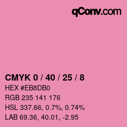 Farbcode: CMYK 0 / 40 / 25 / 8 | qconv.com