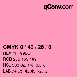 カラーコード: CMYK 0 / 40 / 26 / 0 | qconv.com