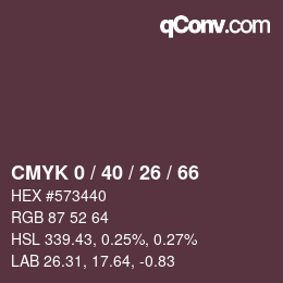 Color code: CMYK 0 / 40 / 26 / 66 | qconv.com