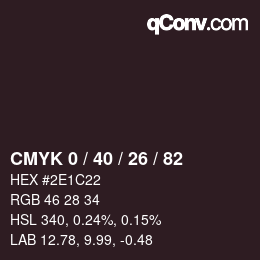 Color code: CMYK 0 / 40 / 26 / 82 | qconv.com