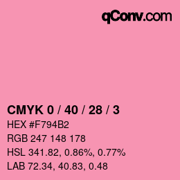 カラーコード: CMYK 0 / 40 / 28 / 3 | qconv.com