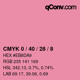 カラーコード: CMYK 0 / 40 / 28 / 8 | qconv.com