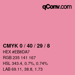 颜色代码: CMYK 0 / 40 / 29 / 8 | qconv.com