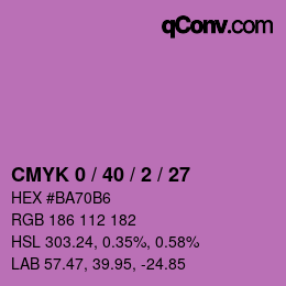 カラーコード: CMYK 0 / 40 / 2 / 27 | qconv.com