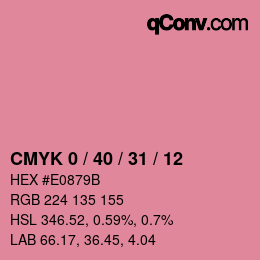 カラーコード: CMYK 0 / 40 / 31 / 12 | qconv.com