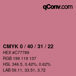 Farbcode: CMYK 0 / 40 / 31 / 22 | qconv.com