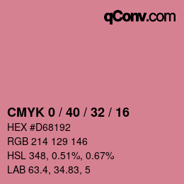 Farbcode: CMYK 0 / 40 / 32 / 16 | qconv.com