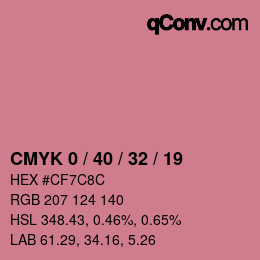 カラーコード: CMYK 0 / 40 / 32 / 19 | qconv.com