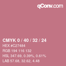 カラーコード: CMYK 0 / 40 / 32 / 24 | qconv.com