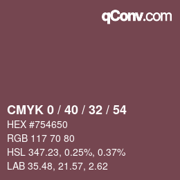 Color code: CMYK 0 / 40 / 32 / 54 | qconv.com