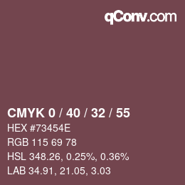 カラーコード: CMYK 0 / 40 / 32 / 55 | qconv.com