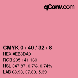 カラーコード: CMYK 0 / 40 / 32 / 8 | qconv.com