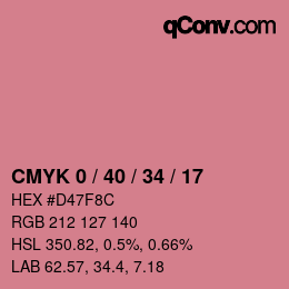 カラーコード: CMYK 0 / 40 / 34 / 17 | qconv.com