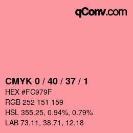 カラーコード: CMYK 0 / 40 / 37 / 1 | qconv.com