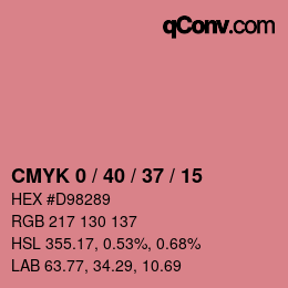Color code: CMYK 0 / 40 / 37 / 15 | qconv.com