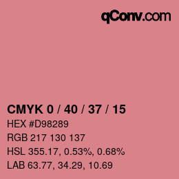 Color code: CMYK 0 / 40 / 37 / 15 | qconv.com