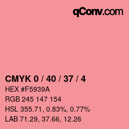 カラーコード: CMYK 0 / 40 / 37 / 4 | qconv.com
