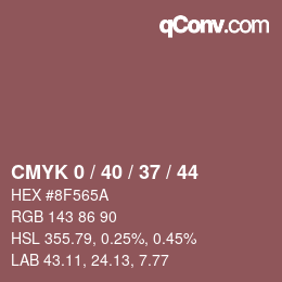 Código de color: CMYK 0 / 40 / 37 / 44 | qconv.com