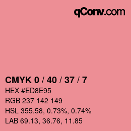 カラーコード: CMYK 0 / 40 / 37 / 7 | qconv.com