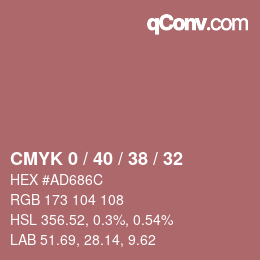 颜色代码: CMYK 0 / 40 / 38 / 32 | qconv.com