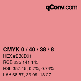 カラーコード: CMYK 0 / 40 / 38 / 8 | qconv.com