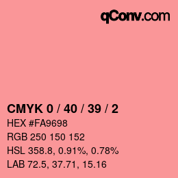 カラーコード: CMYK 0 / 40 / 39 / 2 | qconv.com