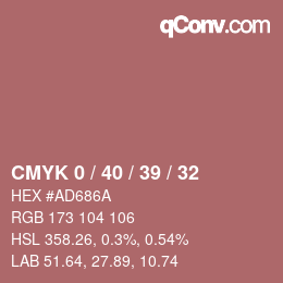 Color code: CMYK 0 / 40 / 39 / 32 | qconv.com