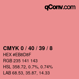 カラーコード: CMYK 0 / 40 / 39 / 8 | qconv.com