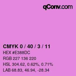 カラーコード: CMYK 0 / 40 / 3 / 11 | qconv.com