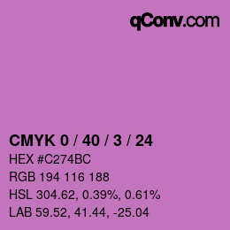 颜色代码: CMYK 0 / 40 / 3 / 24 | qconv.com