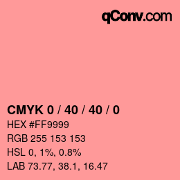 カラーコード: CMYK 0 / 40 / 40 / 0 | qconv.com