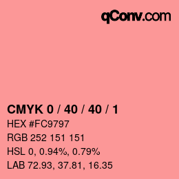 カラーコード: CMYK 0 / 40 / 40 / 1 | qconv.com