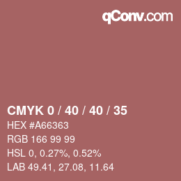 カラーコード: CMYK 0 / 40 / 40 / 35 | qconv.com