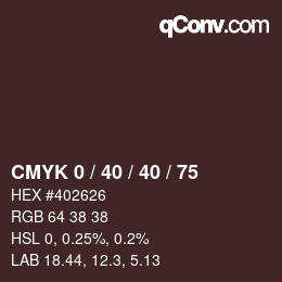 カラーコード: CMYK 0 / 40 / 40 / 75 | qconv.com