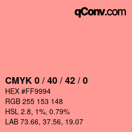 カラーコード: CMYK 0 / 40 / 42 / 0 | qconv.com