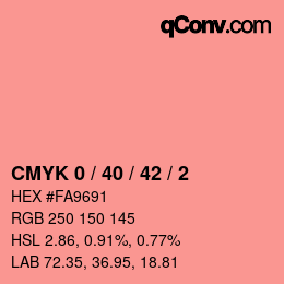 Color code: CMYK 0 / 40 / 42 / 2 | qconv.com