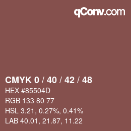 カラーコード: CMYK 0 / 40 / 42 / 48 | qconv.com