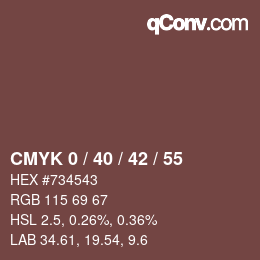 Color code: CMYK 0 / 40 / 42 / 55 | qconv.com