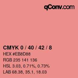 颜色代码: CMYK 0 / 40 / 42 / 8 | qconv.com