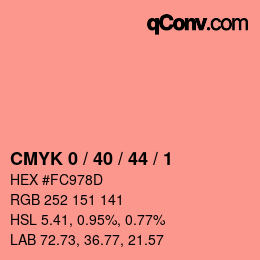 颜色代码: CMYK 0 / 40 / 44 / 1 | qconv.com