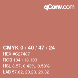 Color code: CMYK 0 / 40 / 47 / 24 | qconv.com