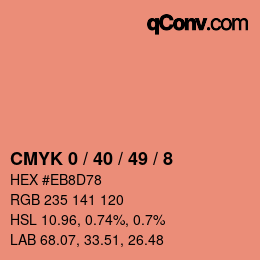 Color code: CMYK 0 / 40 / 49 / 8 | qconv.com