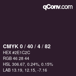 Color code: CMYK 0 / 40 / 4 / 82 | qconv.com