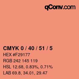 カラーコード: CMYK 0 / 40 / 51 / 5 | qconv.com