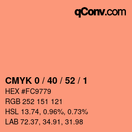 Farbcode: CMYK 0 / 40 / 52 / 1 | qconv.com
