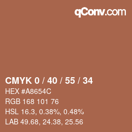 Código de color: CMYK 0 / 40 / 55 / 34 | qconv.com