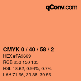 Farbcode: CMYK 0 / 40 / 58 / 2 | qconv.com